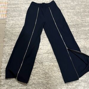 Commence Navy Blue Trousers with Silver zipper down both legs.  NWOT
Unique